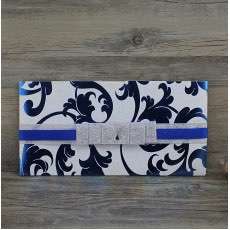 Custom Elegant Navy Blue Wedding Invitations with Ribbon